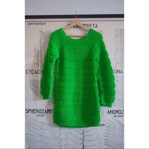 Vintage Green Knit Mini Dress